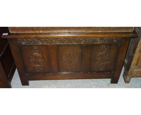 A 20th century oak trunk, 92cm. 
