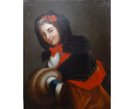 French School (18th century), Portrait of Louise Henriette de Bourbon, Duchesse de Chartres and Duchesse d'Orleans, oil on ca
