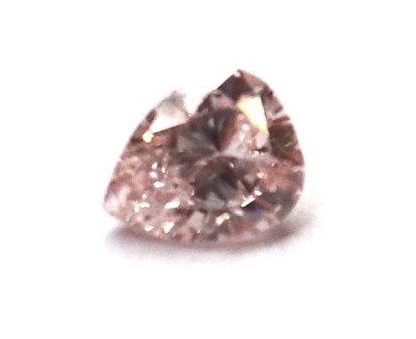 A pear-cut light pinkish brown loose diamond, 0.62ct., SI2.This Lot is subject to VAT on the hammer. 