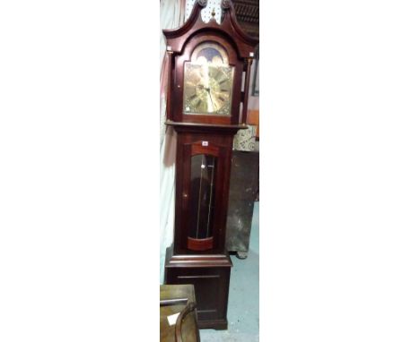 Smallcombe; a 20th century mahogany cased eight day longcase clock, 45cm wide x 190cm high, 1 x pendulum & 3 weights. 