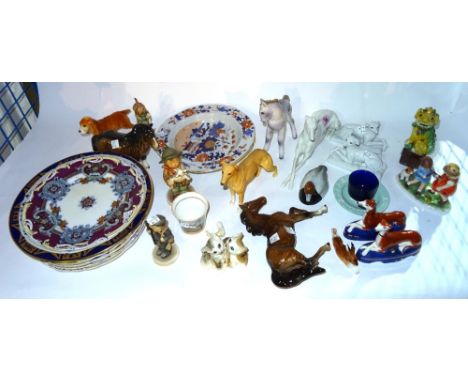 Ceramics, including; a quantity of 20th century animal models, Beswick and others, Hummel figures and a quantity of decorated