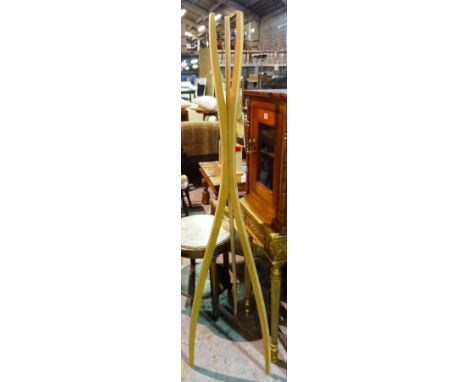 An unusual 20th century bent ply hat/coat stand, 168cm tall. 