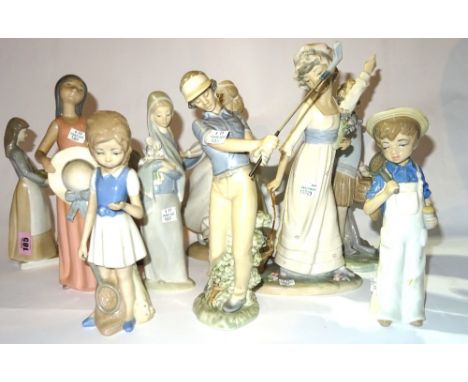 Ceramics, including; mainly Lladro & Nao figures, (10).   S4T