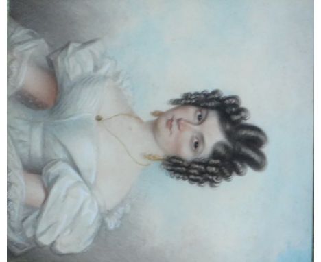 Irish School (19th century), Portrait of Charlotte Power, wife of John Power, Ennisnag, Co, Kilkenny, watercolour, 13cm x 11c
