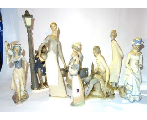 Ceramics, Including; Lladro, Nao and similar figures, (8).   S4T