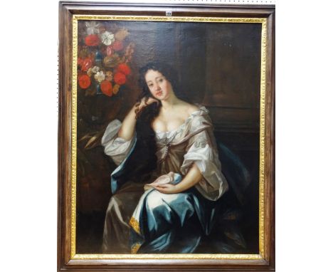 Circle of William Wissing, Portrait of a lady, said to be Lucy Walters, Mistress of Charles II, oil on canvas, 124cm x 99cm. 