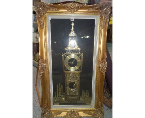 An unusual wall clock formed from clock and watch parts, 20th century, modelled as Big Ben, stamped, L.Kersh, 62cm wide x 108