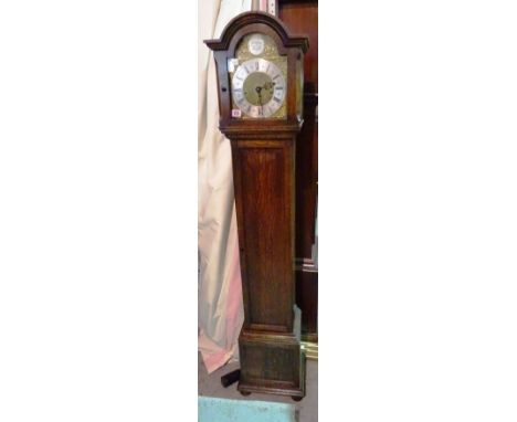 A 20th century oak cased 8 day granddaughter clock, 162cm tall.   J5