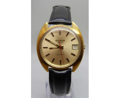 An Eterna Sonic gold plated electronic wristwatch, circa 1973, 36mm