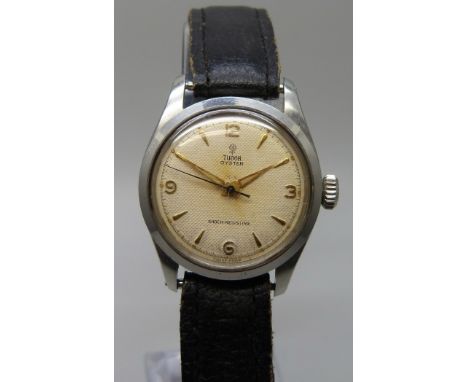A Tudor Oyster stainless steel manual wind wristwatch 
