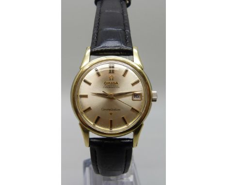 An Omega Constellation gold plated stainless steel wristwatch with cal. 561 automatic chronometer movement 