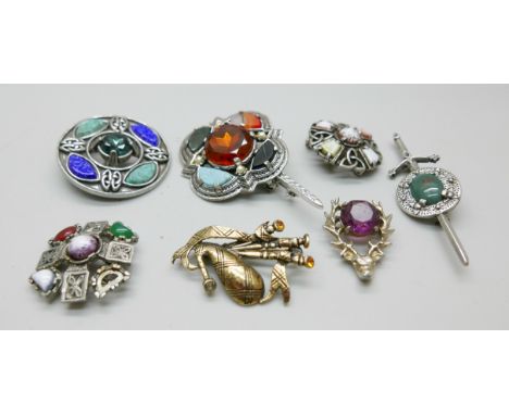 Eight Celtic brooches including Miracle 