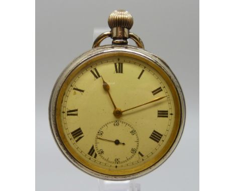An Elgin gold plated open face pocket watch 