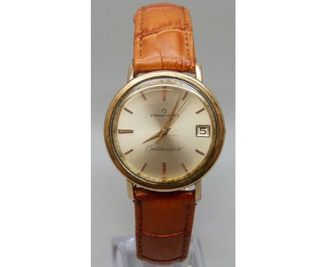 An Eterna Matic Centenaire 61 gold plated automatic wristwatch, circa 1962, 35mm