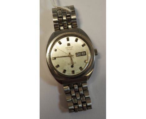 A Tissot stainless steel Seastar Automatic watch, signed automatic movement, silvered dial with applied baton hour markers, d
