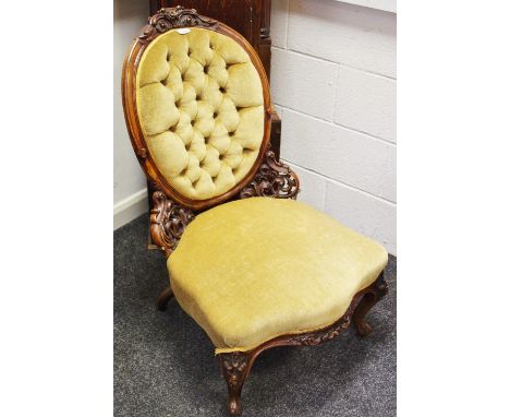 A Victorian button back nursing chair 