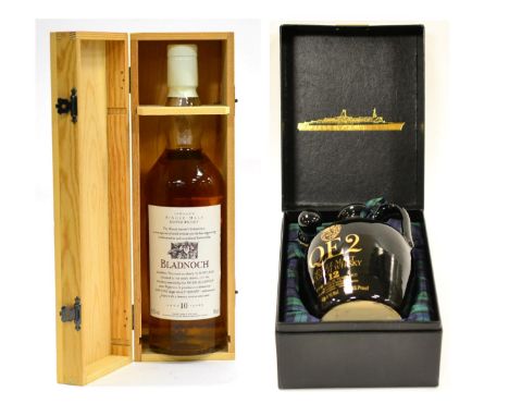 Bladnoch 10 Year Old & Fauna First Edition (white capsule), 70cl, 43%, in original case; QE2 Single Malt Scotch Whisky 12, Be