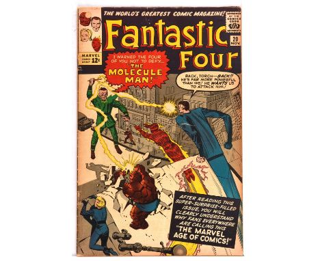 The Fantastic Four No. 20 featuring the 1st appearance and origin of Molecule Man (Marvel Comics, 1963).Key Fantastic Four is