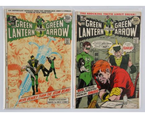 Green Lantern co-starring Green Arrow Nos. 85 + 86: a pair of rare issues featuring Anti-Drug storylines (DC Comics, 1971).Th