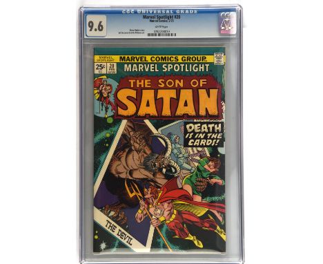 Marvel Spotlight No. 20 CGC Grade 9.6  featuring the Son of Satan with Gil Kane cover (Marvel Comics, 1975).One of 12 copies 
