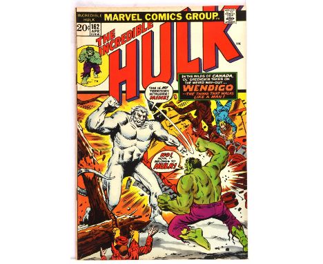 The Incredible Hulk No. 162  1st appearance of the Wendigo (Marvel Comics, 1973).Key Incredible Hulk issue.This lot features: