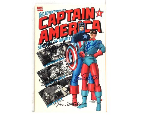 SIGNED - The Adventures of Captain America No. 4 - Signed by Stan Lee, Joe Simon, Kevin McGuire, Richard Starkings and Tom De