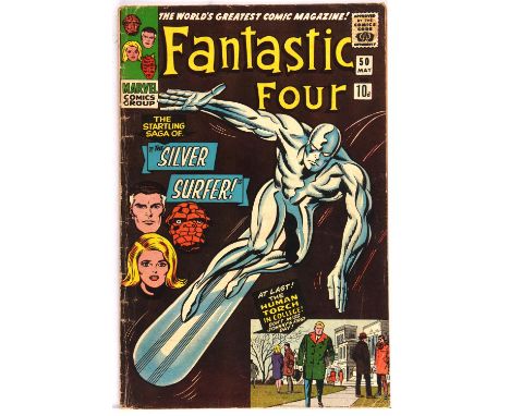 Fantastic Four No. 50 - featuring classic Silver Surfer vs Galactus Battle (Marvel Comics 1966).Featuring the 3rd appearance 