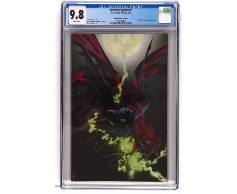 Batman/Spawn No. 1 CGC Grade 9.8  Virgin glow-in-the-dark variant cover (DC Comics, 2023).Capullo Variant Cover A - "Virgin" 
