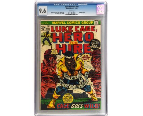 Luke Cage, Hero For Hire No. 15 CGC Grade 9.6  Billy Graham Bondage cover (Marvel Comics, 1973).One of only 21 copies in the 