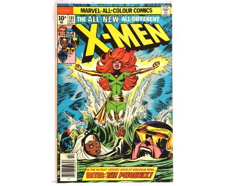 X-Men No. 101 featuring the 1st appearance and origin of Phoenix (Marvel Comics, 1976).Key Marvel and X-Men 1st issue featuri