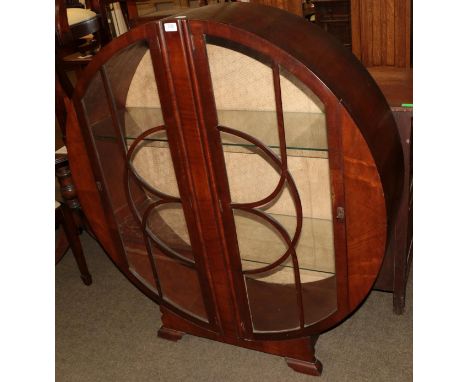 A walnut Art Deco vitrine cabinet 