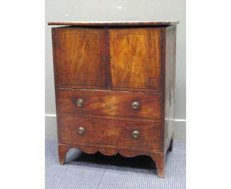 A George III mahogany commode cupboard, 79 x 63 x 44cm