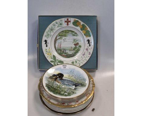 A collection of Sporting related ceramics, including five Worcester coffee cans and six saucers