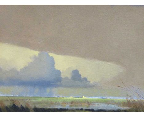 Derek Ashman, Lincolnshire Landscape, signed 'ASHMAN' (lower right), oil on canvas laid to board, 49 x 75cmCondition report: 