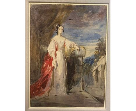 David Cox, OWS (British, 1783-1859)Study for a portrait of a lady, circa 1830watercolour over traces of pencil24.2 x 17.2cm; 