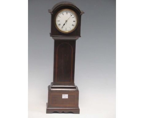 A 20th century French mahogany miniature longcase clock with circular dial 45cm high