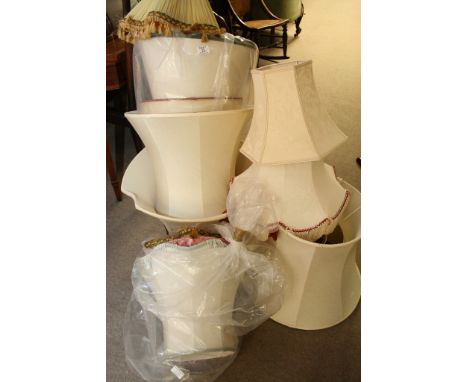 A collection of various lamp shades