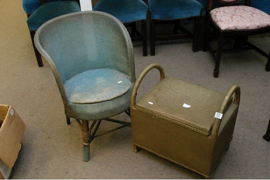 A Small Lloyd Loom Style Chair With A Lloyd Loom Style Lift