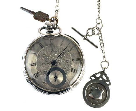 the 48mm silver engine turned dial with seconds dial, the movement signed H Aaronson Manchester, 1089, the engine turned case