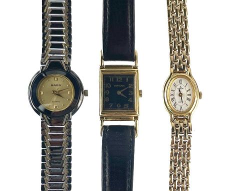 Three ladies quartz wristwatches by Hamilton, Rado and Lorus. .