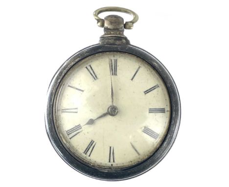 With 44mm white enamel dial, the inner and outer case hallmarked Birmingham 1856, the movement engraved no. 257.Winds but onl