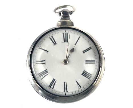 With fusee movement. The 48mm white enamel dial with Roman numerals, the movement signed J. Northwood NEWPORT 222, the case h