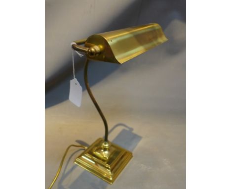 A 20th Century brass bankers lamp