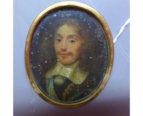 A miniature portrait study of a gentleman, possibly C16th. H-6cm 