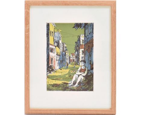 John Minton Lithograph 1948 Corsica  H: 37 W: 30cm 