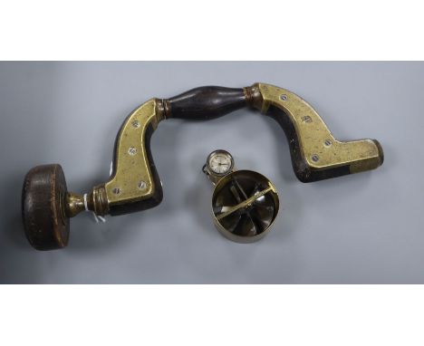 A brass anemometer by Davis Derby and a William Harples brace