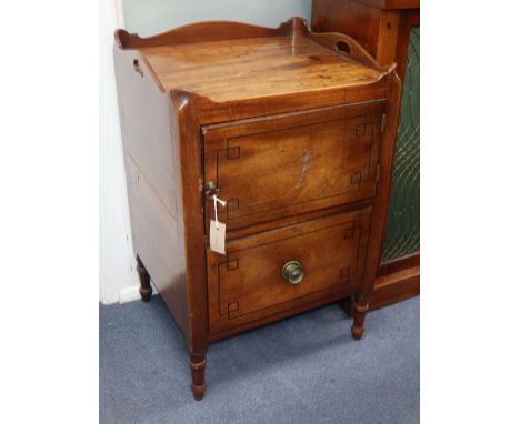 A George IV mahogany tray top commode W.50cm