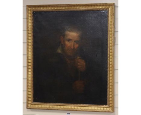 English School (19th century), portrait of an elderly gentleman, oil on canvas, 76 x 64cm