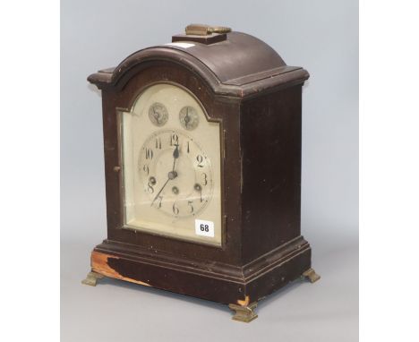 A 1920's mahogany mantel clock height 36cm