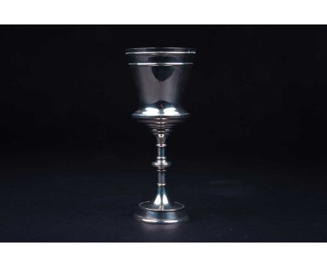 A Victorian silver goblet, Birmingham 1876 by Elkington &amp; C0, the bucket bowl over a knopped stem on a circular foot, 19.